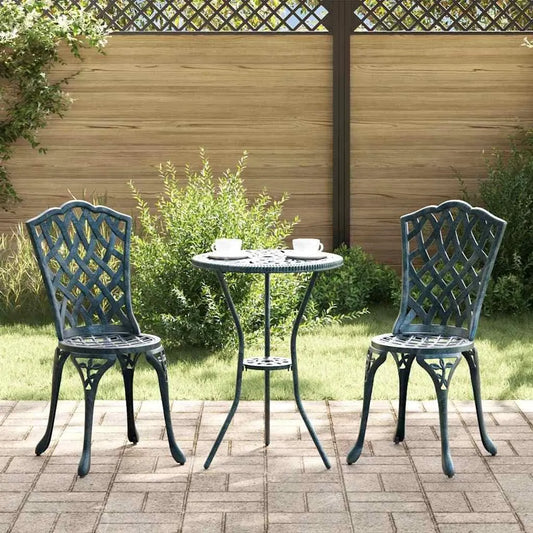 Chaises de jardin — avec coussins, en aluminium, Lot de 2, 55 × 56, 5 × 91 cm, vert, résistant aux intempéries