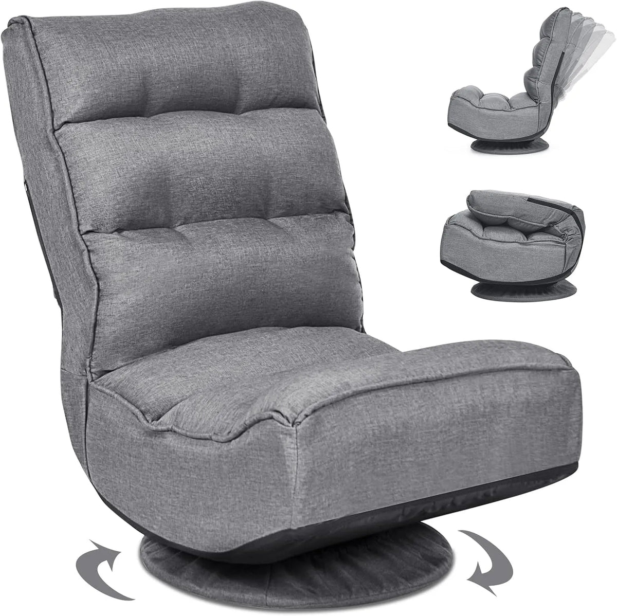 Chaise – pivotant, pliable, réglable, gris