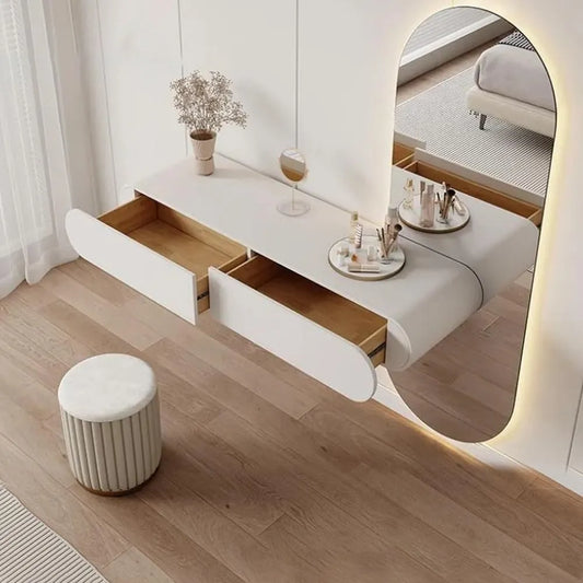 Bureau et table informatique – montage mural, avec tiroirs, 95 cm