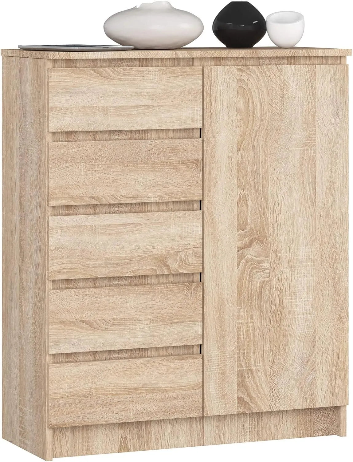 Buffet et meuble de rangement — K-100, avec tiroirs, 1 Portes, 5 Tiroirs, 80 × 35 × 97 cm, 16mm, AKORD K-100