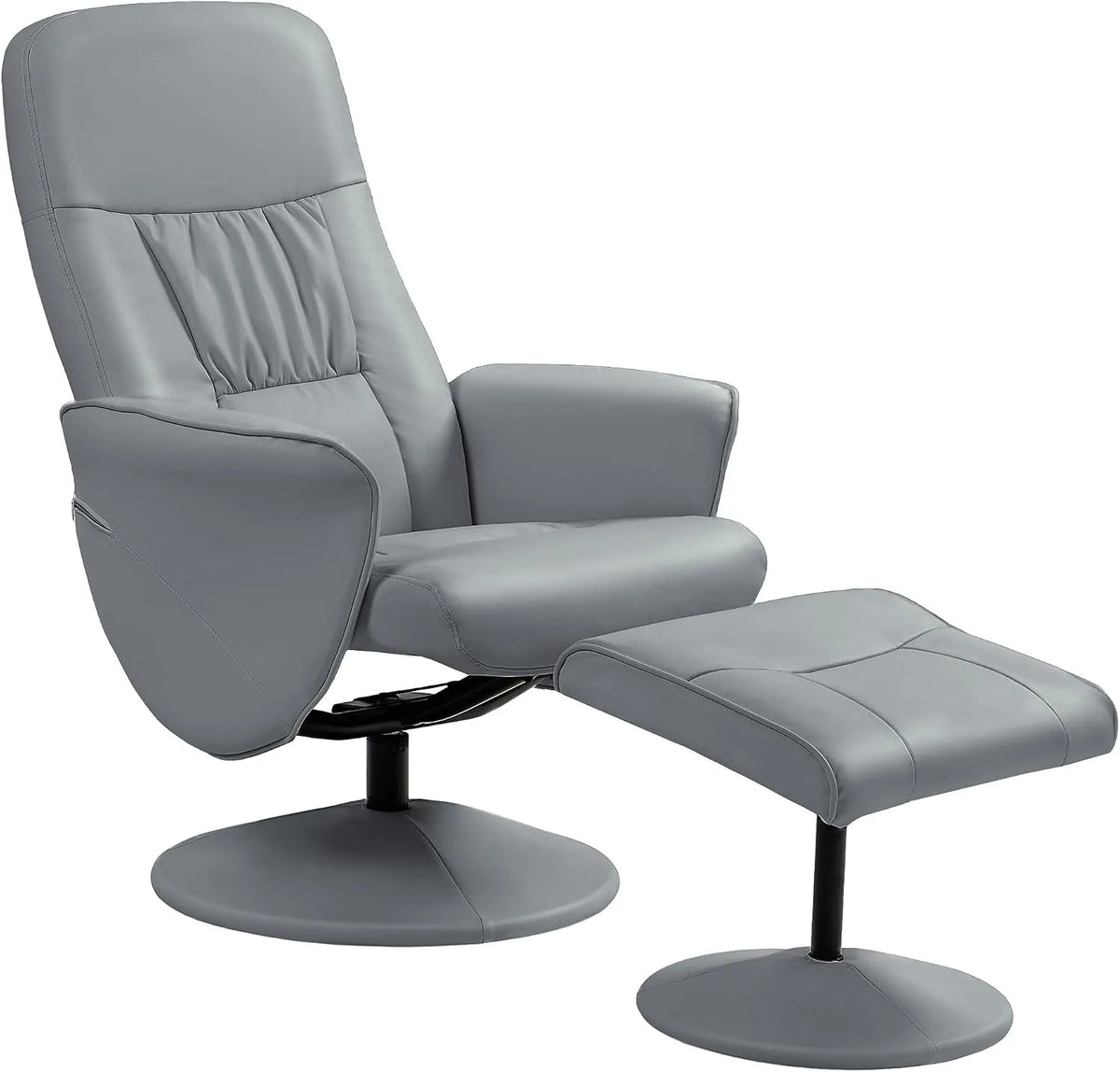 HOMCOM Fauteuil relax et fauteuil inclinable: en métal, pivotant, avec dossier, réglable, 120 Kg, gris