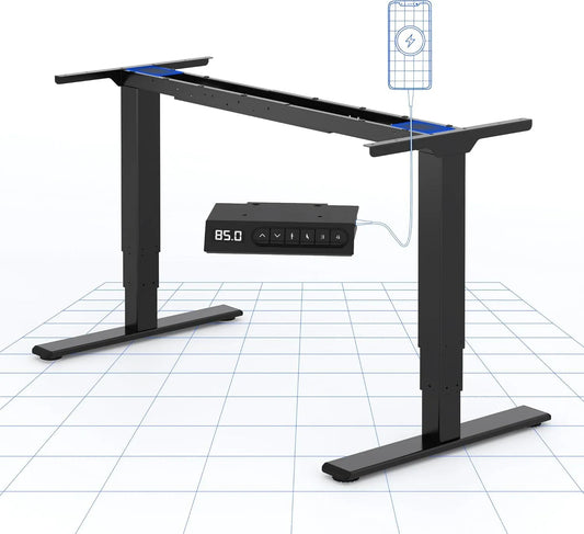 Bureau et table informatique — EC4, réglable, 120kg, noir, FlexiSpot EC4, hauteur réglable