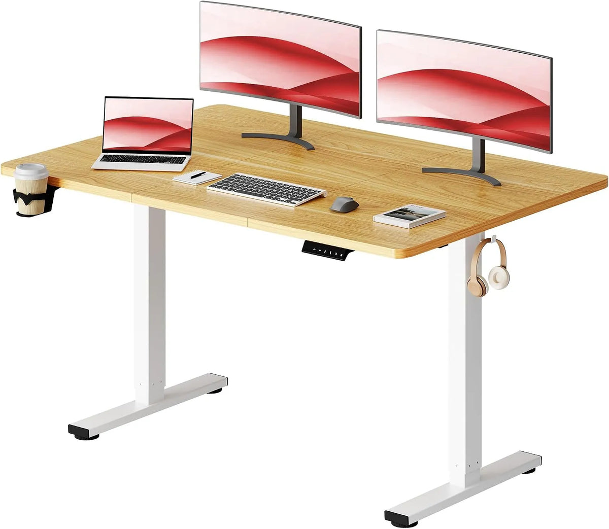 Bureau et table informatique – pour gaming, réglable, 140 × 60 cm, hauteur réglable