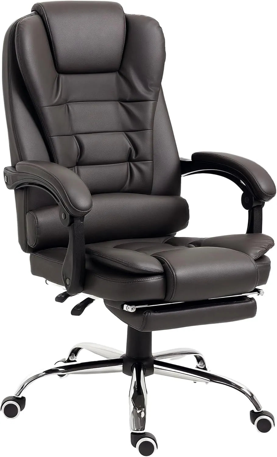 HOMCOM PU 64 Bureau et table informatique – avec dossier, réglable, avec roulettes, 64, 5 × 69 × 117 cm, inclinable