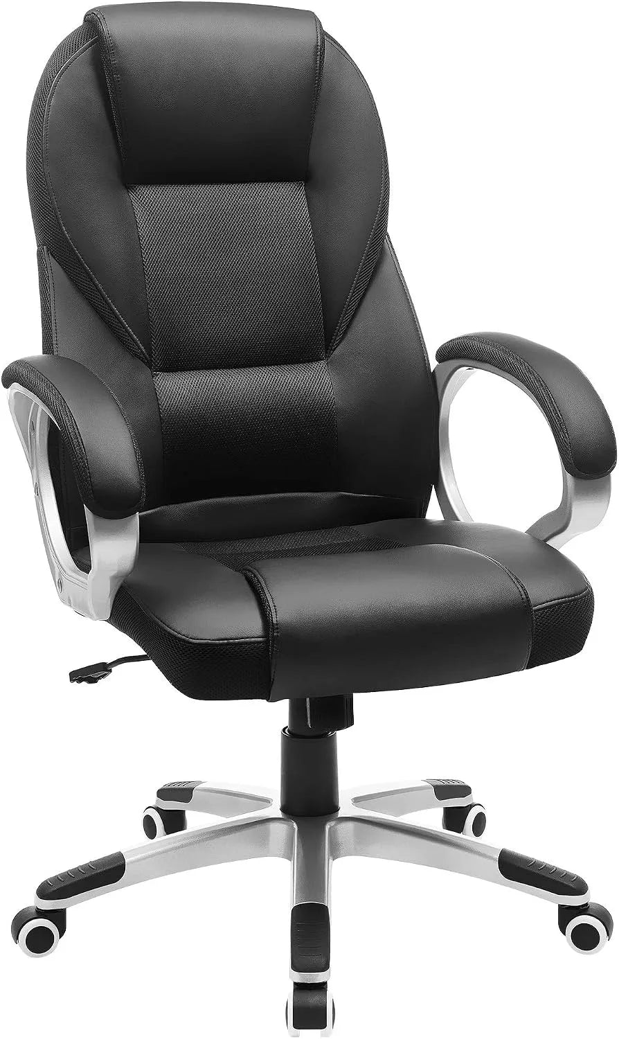 SONGMICS OBG22B Bureau et table informatique: pour gaming, réglable, avec roulettes, 73 × 70 × 122 cm, noir