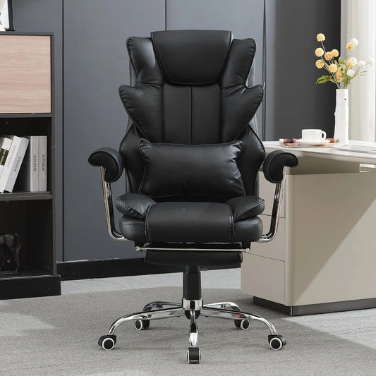 Bureau et table informatique — en cuir, inclinaison réglable, avec dossier, noir, hauteur réglable