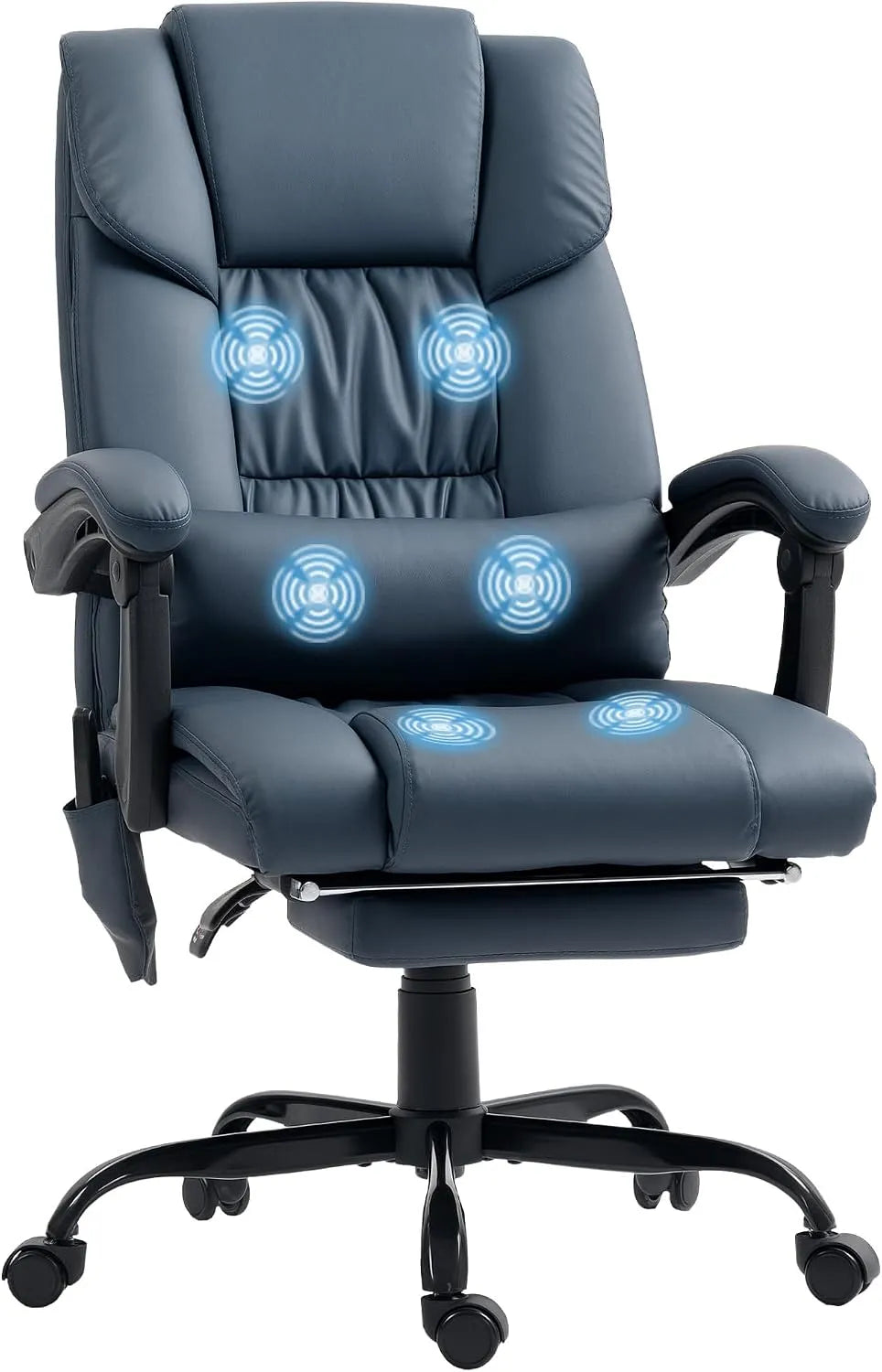 Bureau et table informatique — revêtement en tissu, avec dossier, réglable, avec télécommande, bleu, inclinable