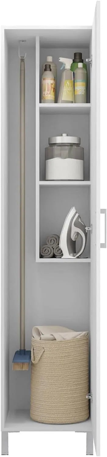 Armoire de rangement: avec rangement, 1 Porte, 187 cm, blanc