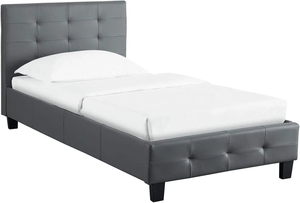 Lit Simple pour Adulte ou Enfant Reve Couchage 90 x — pour enfant, 1 Place, 90 × 190 cm, gris