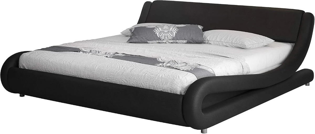 MB Muebles Bonitos — en cuir, en bois, 140 × 190 cm, noir, revêtement en tissu