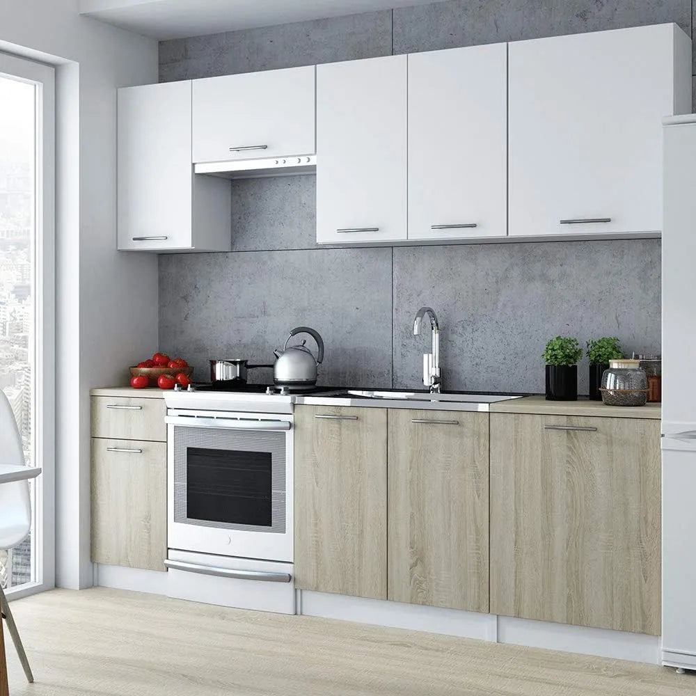 Cuisine complète 240 cm Lila Bois et Blanc Moderne et — en bois