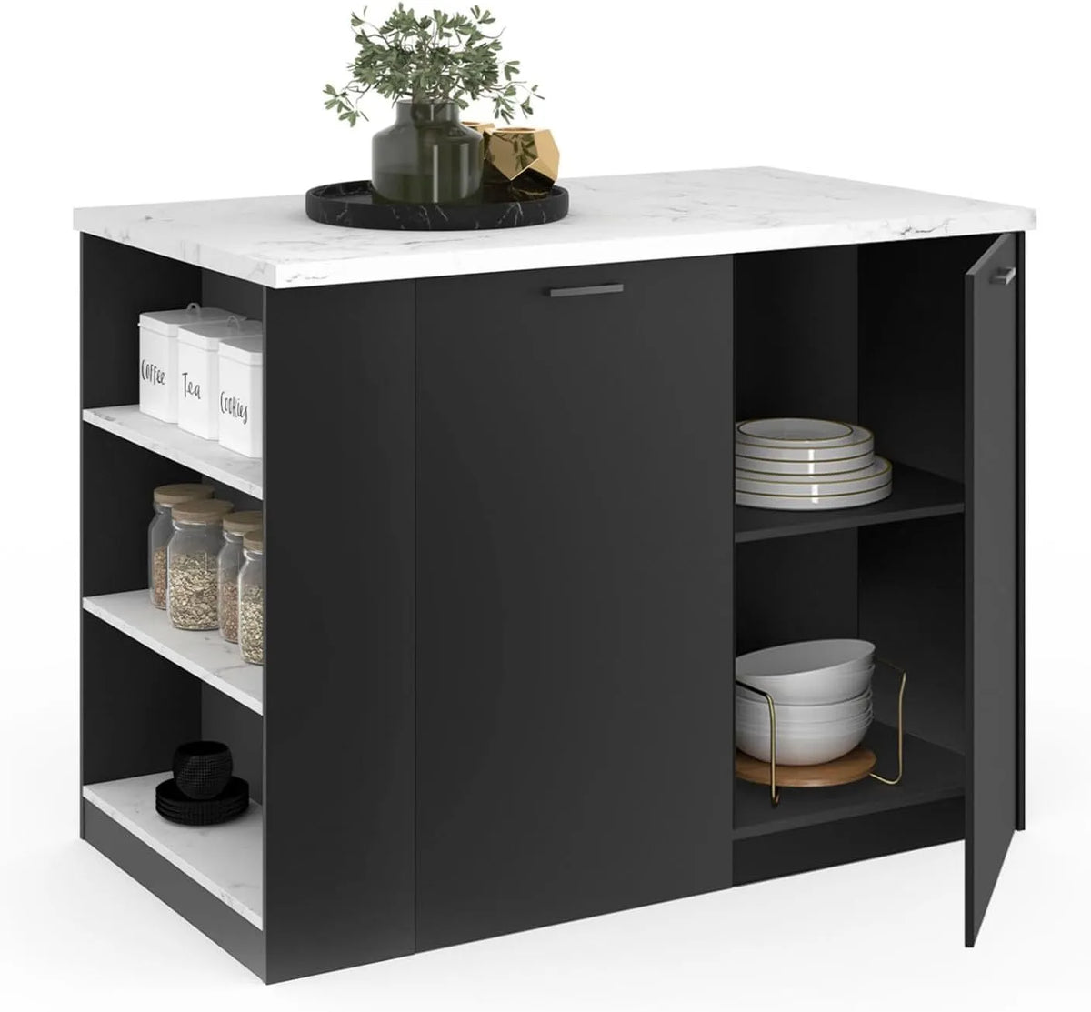 IDMarket: TIBO 120, en bois, 120 cm, noir