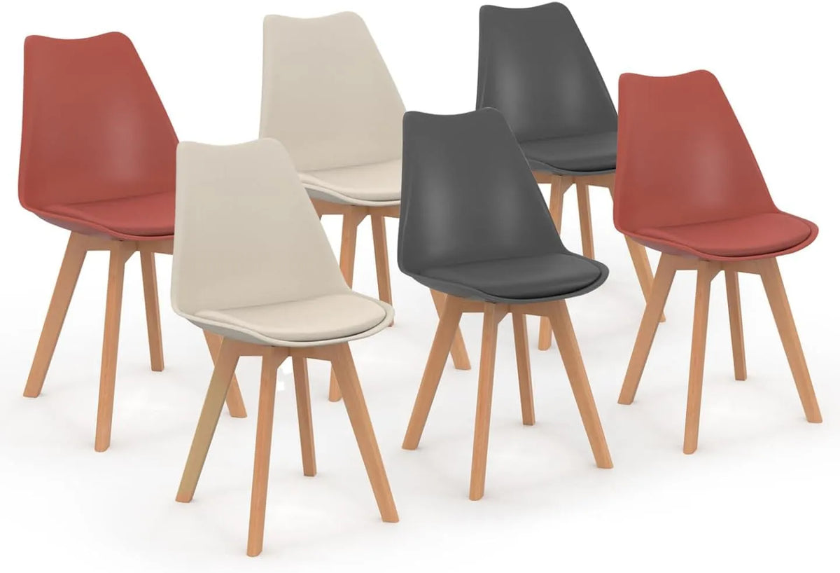 Chaise — SARA, Lot de 6, gris