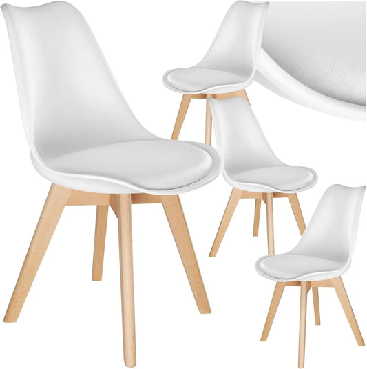 tectake Bureau et table informatique: en bois, Lot de 4, en bois massif