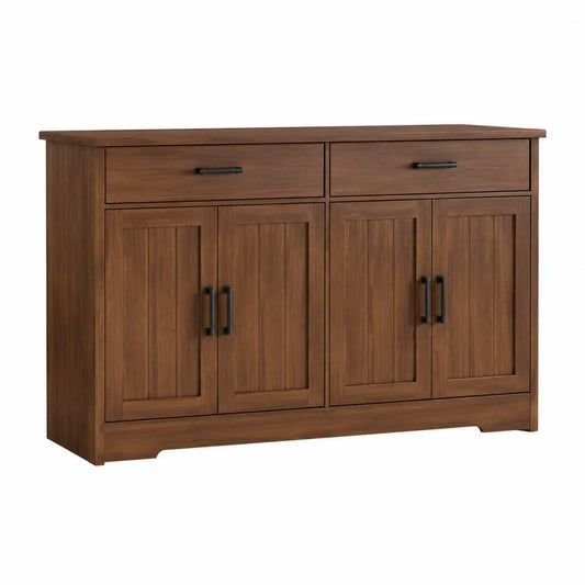 Buffet en bois massif avec tiroirs et portes marron