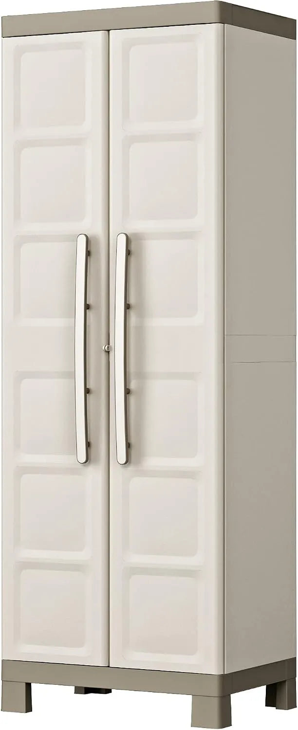 Keter Armoire de rangement – avec rangement, avec Bibliothèque et étagère de rangements, avec armoire, 68 × 39 × 182 cm, avec étagères