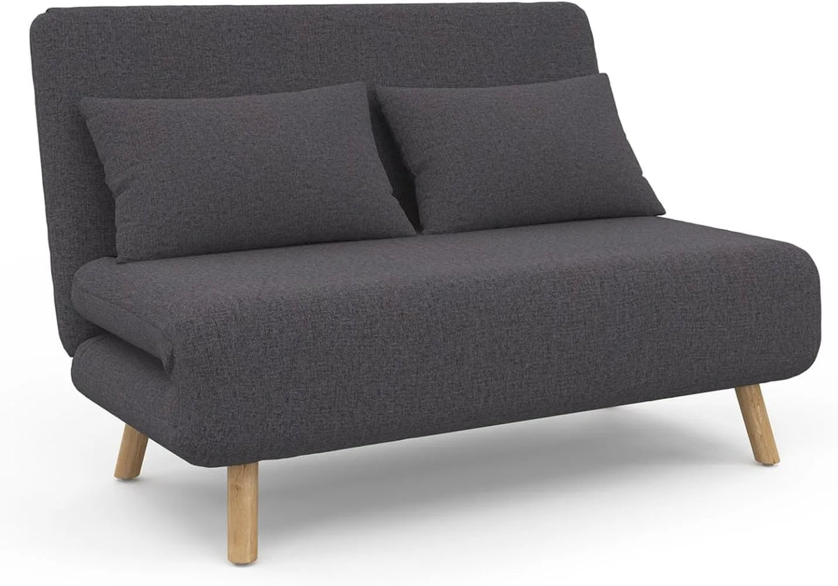 Canapé – revêtement en tissu, convertible, 2 Places, 120 × 190 cm, anthracite