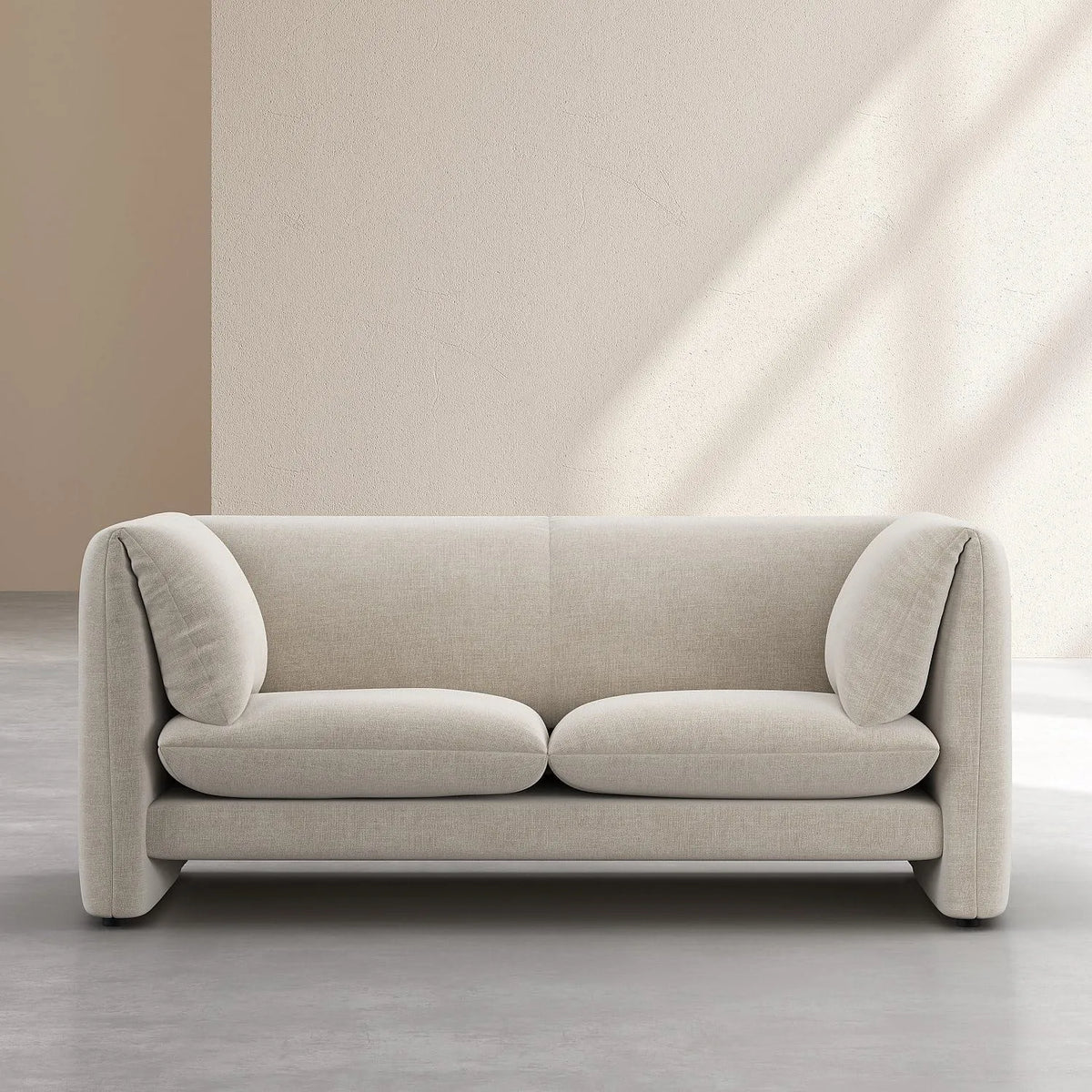 Canapé — revêtement en tissu, avec dossier, 2 Places, beige