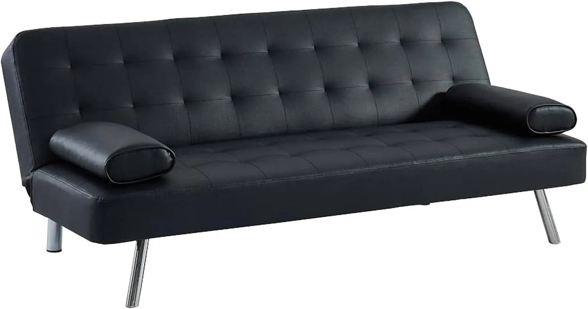 Canapé: convertible, 2 Places, noir