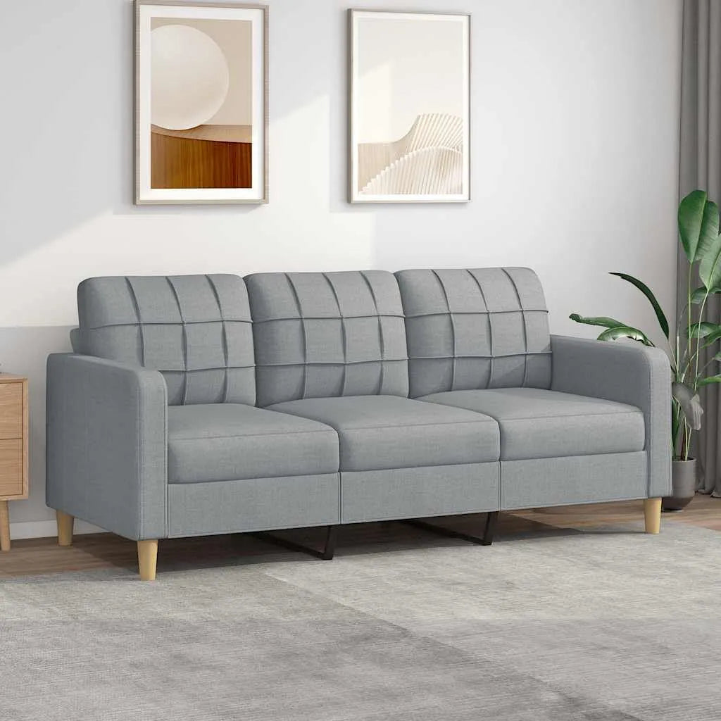 Canapé — revêtement en tissu, 3 Places, 180 cm, 28.8KG, gris
