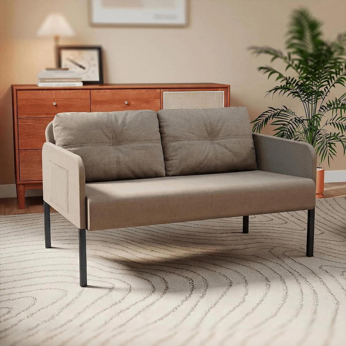 Canapé: respirant, revêtement en tissu, avec dossier, 2 Places, 110 cm