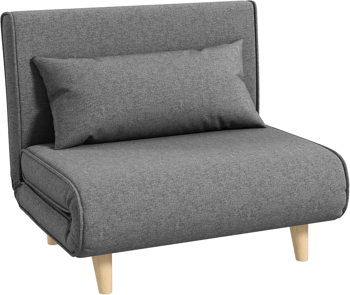 HOMCOM Canapé convertible et canapé-lit — revêtement en tissu, convertible, avec dossier, réglable, 1 Place, 78 × 94 cm, 350 Kg