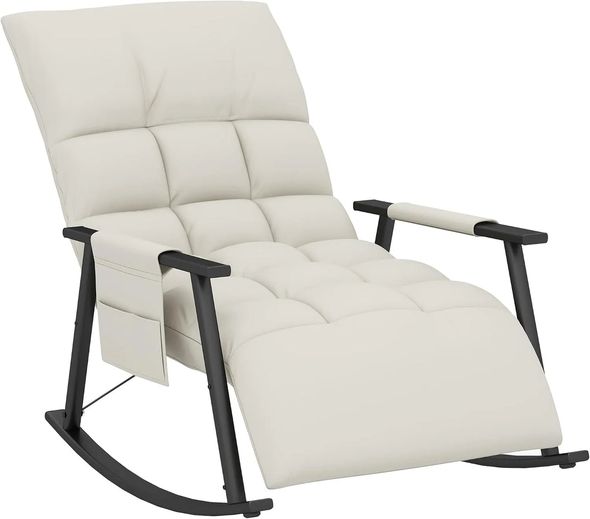 HOMCOM Fauteuil et chaise rembourrée à bascule — avec dossier, réglable, 120 kg, inclinable