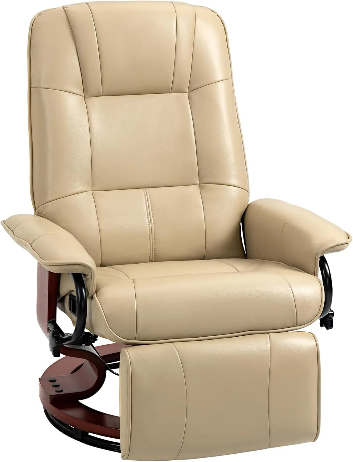 HOMCOM Fauteuil relax et fauteuil inclinable — en bois, pivotant, réglable